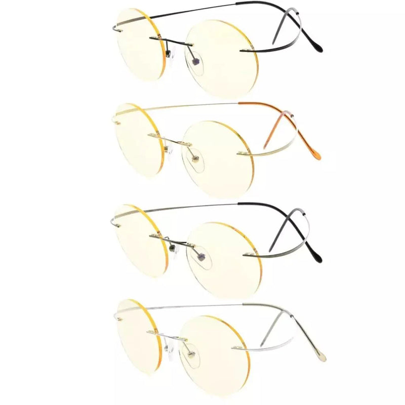 eyekeeper.com 4 Pack Rimless Blue Light Filter Reading Glasses CG15026 Eyeglasses