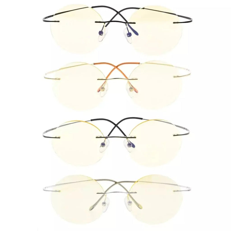 eyekeeper.com 4 Pack Rimless Blue Light Filter Reading Glasses CG15026 Eyeglasses
