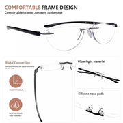 eyekeeper.com 4 Pack Rimless Reading Glasses Half Moon Readers R2202 Eyeglasses