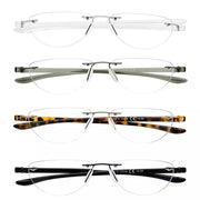 eyekeeper.com 4 Pack Rimless Reading Glasses Half Moon Readers R2202 Eyeglasses
