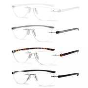 eyekeeper.com 4 Pack Rimless Reading Glasses Half Moon Readers R2202 Eyeglasses