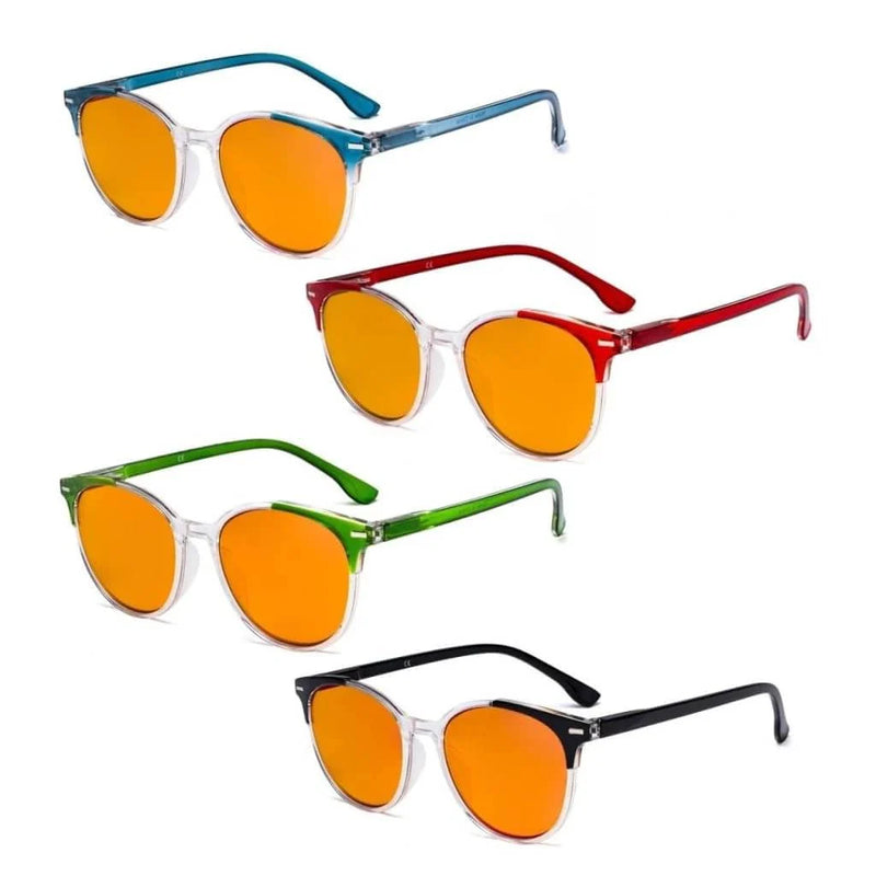 eyekeeper.com 4 Pack Round Blue Light Blocking Reading Glasses DS9002C Eyeglasses