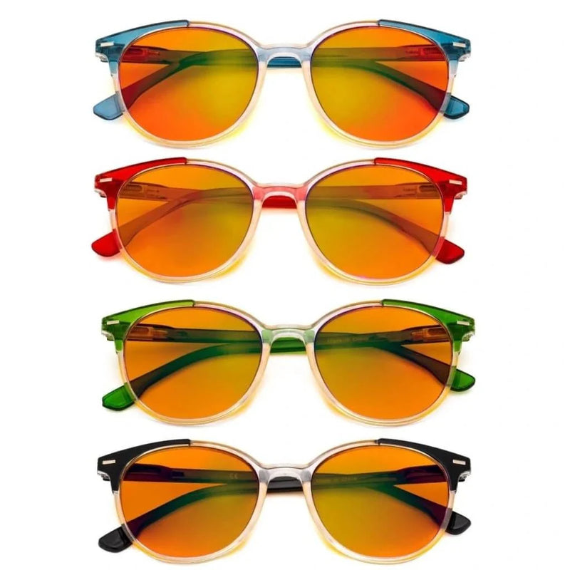 eyekeeper.com 4 Pack Round Blue Light Blocking Reading Glasses DS9002C Eyeglasses