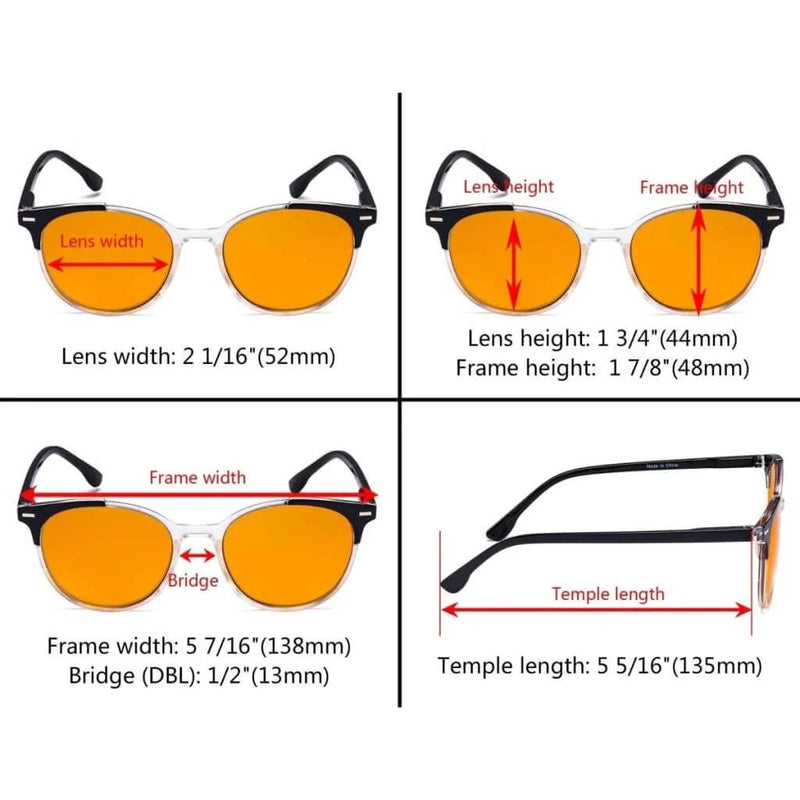 eyekeeper.com 4 Pack Round Blue Light Blocking Reading Glasses DS9002C Eyeglasses