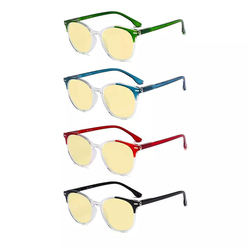 eyekeeper.com 4 Pack Round Blue Light Blocking Reading Glasses TM9002C Eyeglasses