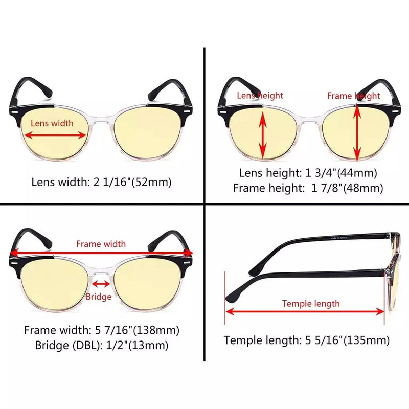 eyekeeper.com 4 Pack Round Blue Light Blocking Reading Glasses TM9002C Eyeglasses