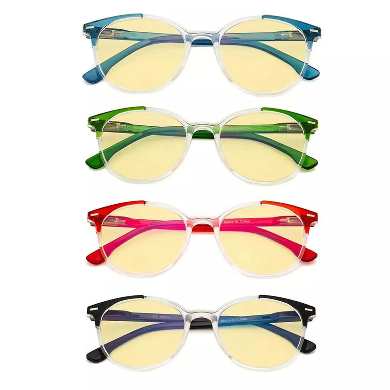 eyekeeper.com 4 Pack Round Blue Light Blocking Reading Glasses TM9002C Eyeglasses