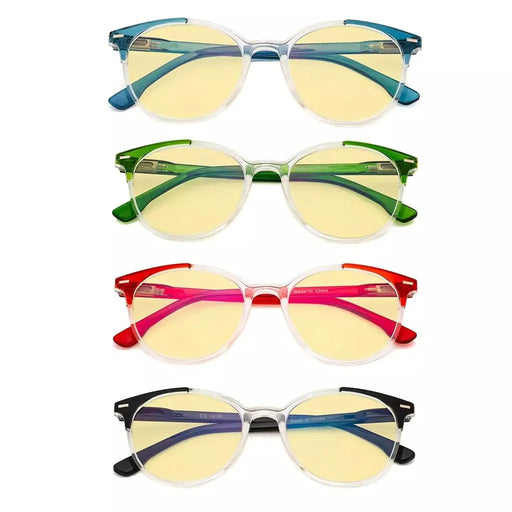 eyekeeper.com 4 Pack Round Blue Light Blocking Reading Glasses TM9002C Eyeglasses