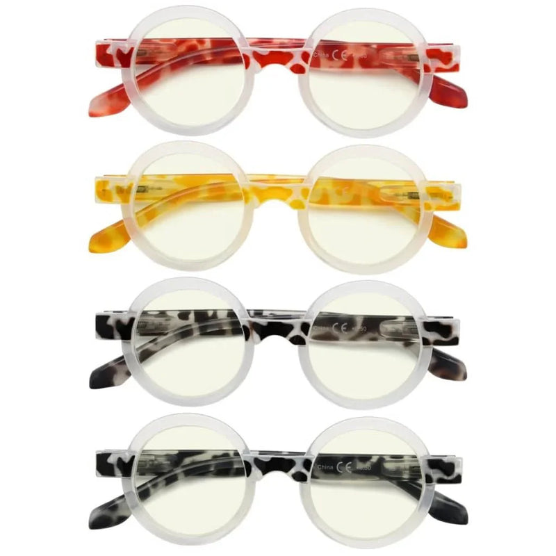 eyekeeper.com 4 Pack Round Blue Light Filter Reading Glasses UVR2007Z Eyeglasses