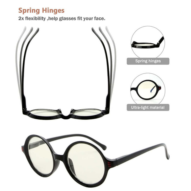 eyekeeper.com 4 Pack Round Blue Light Filter Reading Glasses UVR2025 Eyeglasses