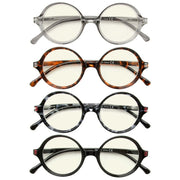 eyekeeper.com 4 Pack Round Blue Light Filter Reading Glasses UVR2025 Eyeglasses