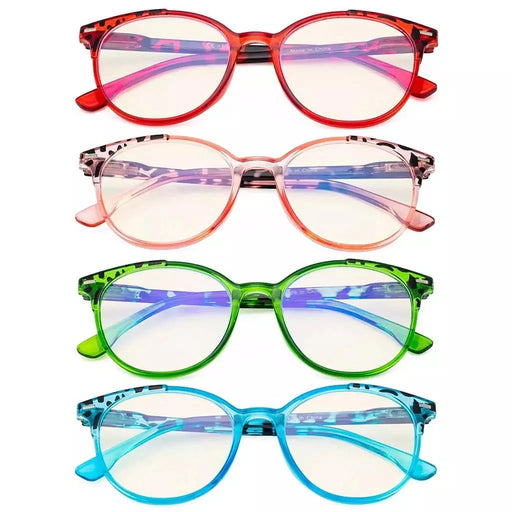 eyekeeper.com 4 Pack Round Blue Light Filter Reading Glasses UVR9002D Eyeglasses