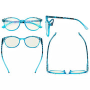 eyekeeper.com 4 Pack Round Blue Light Filter Reading Glasses UVR9002D Eyeglasses