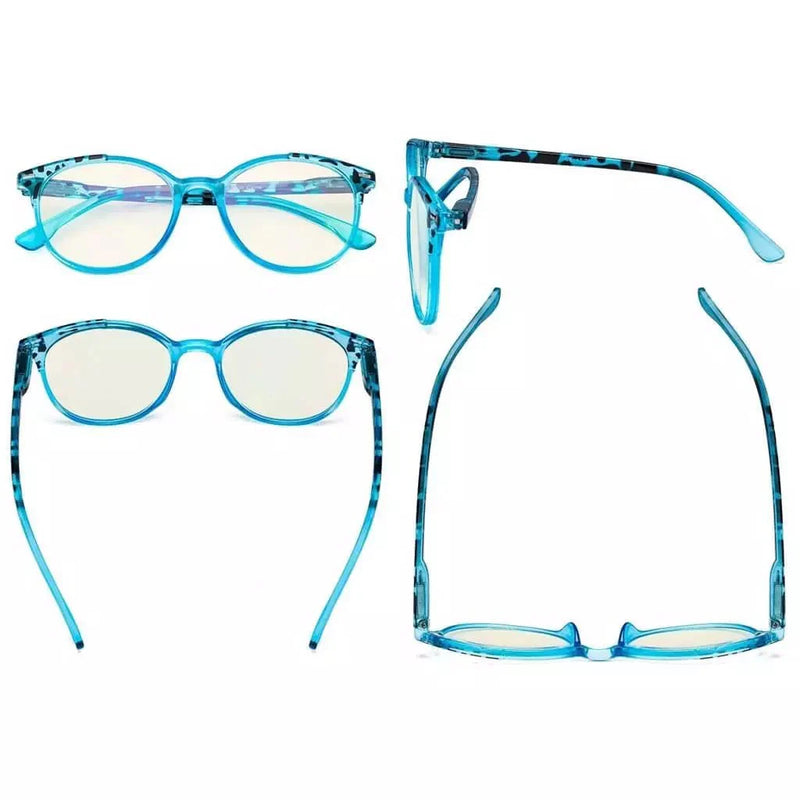 eyekeeper.com 4 Pack Round Blue Light Filter Reading Glasses UVR9002D Eyeglasses