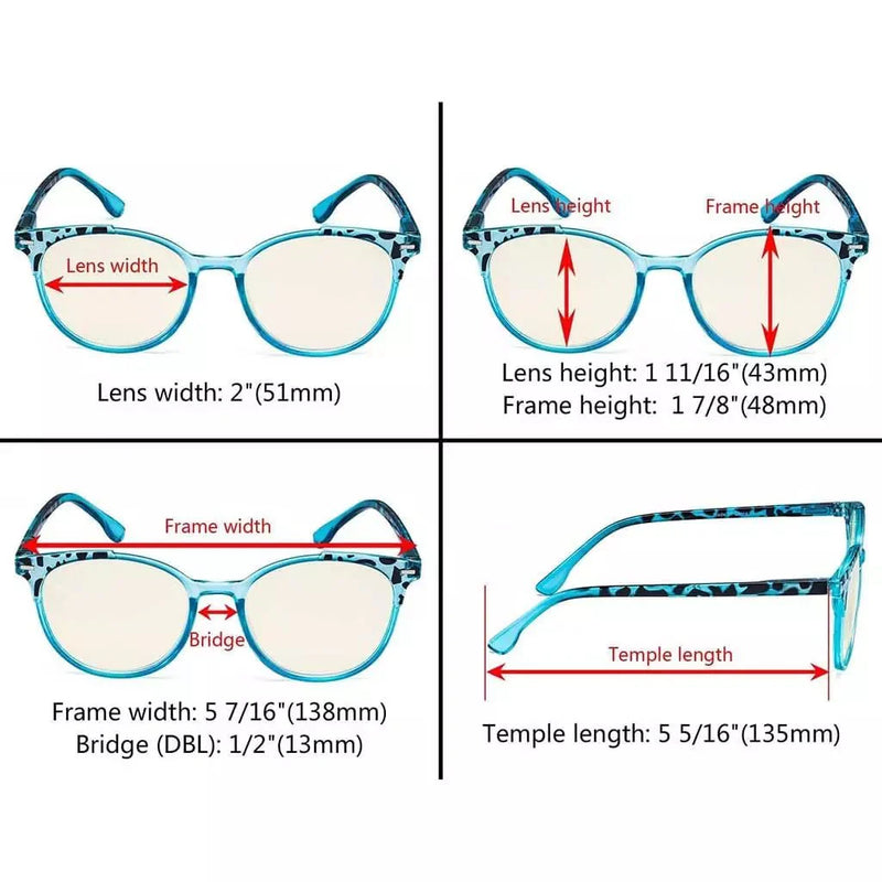 eyekeeper.com 4 Pack Round Blue Light Filter Reading Glasses UVR9002D Eyeglasses