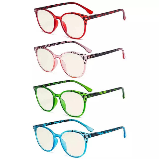 eyekeeper.com 4 Pack Round Blue Light Filter Reading Glasses UVR9002D Eyeglasses