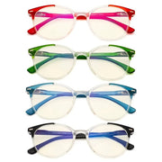 eyekeeper.com 4 Pack Round Blue Light Filterg Reading Glasses UVR9002C Eyeglasses