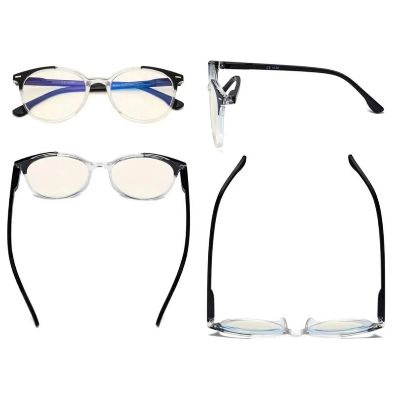 eyekeeper.com 4 Pack Round Blue Light Filterg Reading Glasses UVR9002C Eyeglasses
