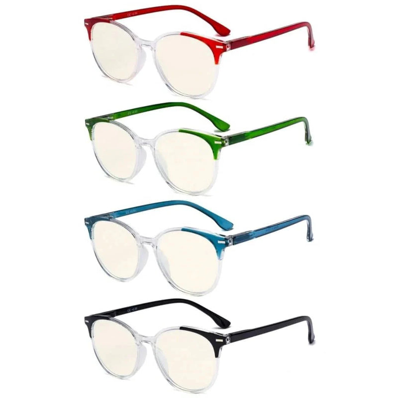 eyekeeper.com 4 Pack Round Blue Light Filterg Reading Glasses UVR9002C Eyeglasses