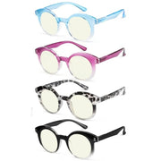 eyekeeper.com 4 Pack Round Chic Blue Light Filter Reading Glasses UVR2032 Eyeglasses