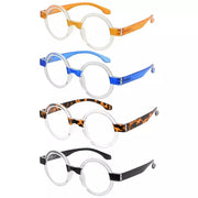 eyekeeper.com 4 Pack Round Cute Reading Glasses Vintage Stylish Readers R2007T Eyeglasses