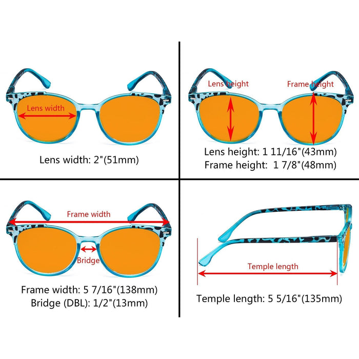 Eyekeeper - 4 Pack Modern Round Blue Light Blocking Readers Ds9002D