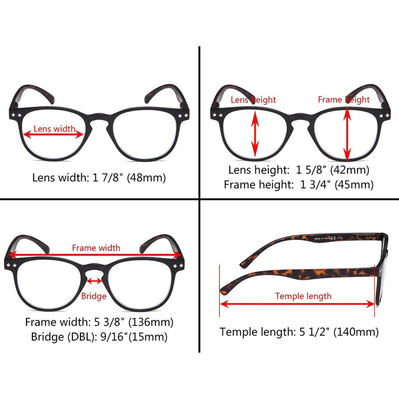 eyekeeper.com 4 Pack Round Reading Glasses R060 Eyeglasses