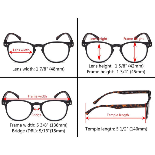 eyekeeper.com 4 Pack Round Reading Glasses R060 Eyeglasses