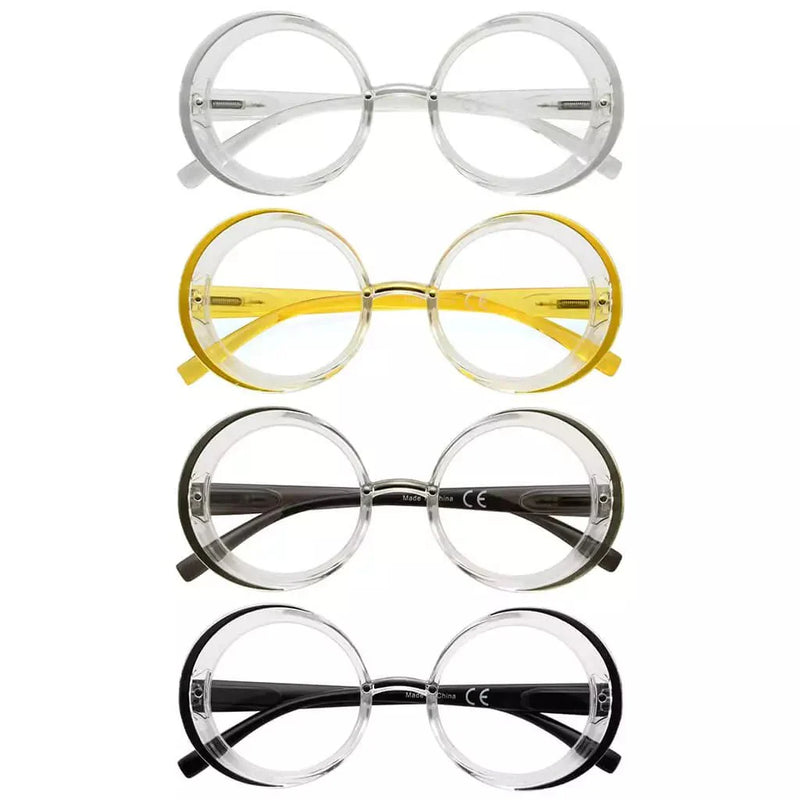 eyekeeper.com 4 Pack Round Reading Glasses Stylish Readers R2005N Eyeglasses
