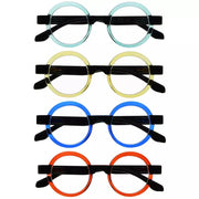 eyekeeper.com 4 Pack Round Retro Design Reading Glasses Small Fun Readers R2007C Eyeglasses