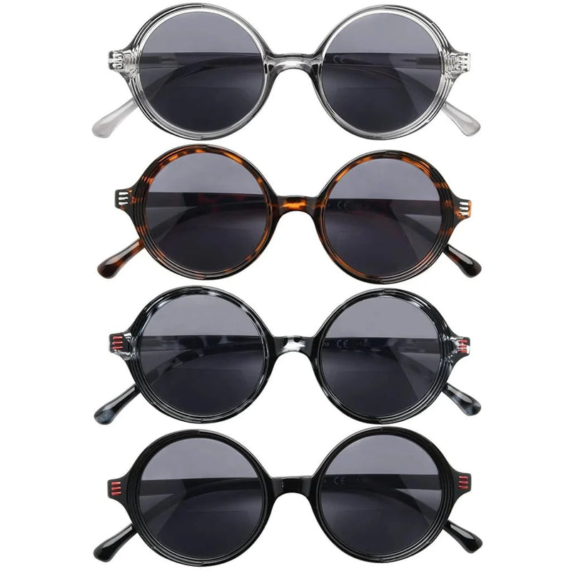 eyekeeper.com 4 Pack Round Stylish Bifocal Reading Sunglasses SBR2025 Sunglasses