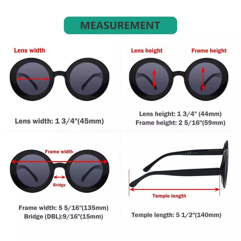eyekeeper.com 4 Pack Round Thicker Frame Bifocal Sunglasses Readers SG9109RSP Sunglasses