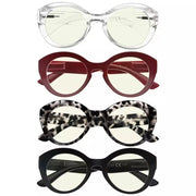 eyekeeper.com 4 Pack Round Thicker Frame Blue Light Filter Readers UV2004 Eyeglasses