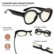 eyekeeper.com 4 Pack Round Thicker Frame Blue Light Filter Readers UV2004 Eyeglasses