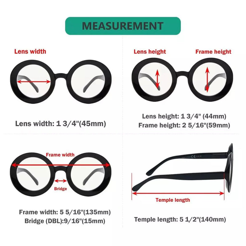 eyekeeper.com 4 Pack Round Thicker Frame Progressive Multifocus Readers MTR9109 Eyeglasses