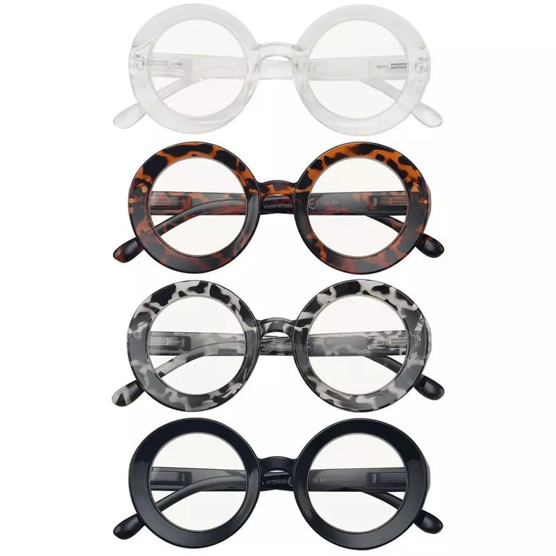 eyekeeper.com 4 Pack Round Thicker Frame Progressive Multifocus Readers MTR9109 Eyeglasses