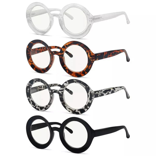 eyekeeper.com 4 Pack Round Thicker Frame Progressive Multifocus Readers MTR9109 Eyeglasses