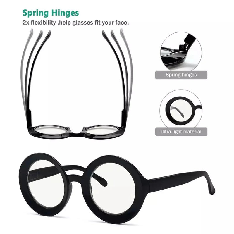 eyekeeper.com 4 Pack Round Thicker Frame Progressive Multifocus Readers MTR9109 Eyeglasses