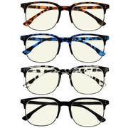 eyekeeper.com 4 Pack Semi-rim Blue Light Filter Readers UVR9114 Eyeglasses