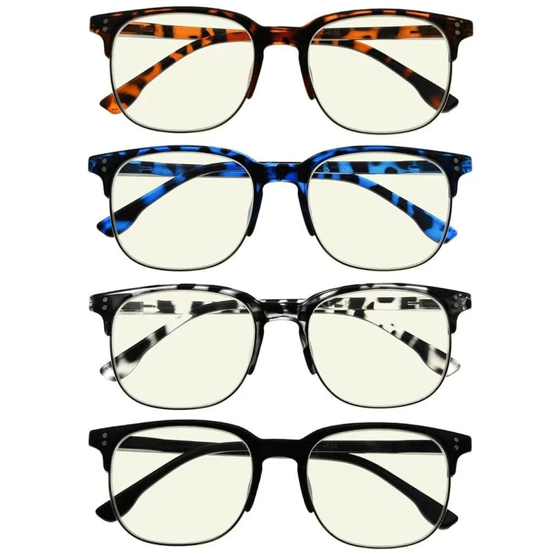 eyekeeper.com 4 Pack Semi-rim Blue Light Filter Readers UVR9114 Eyeglasses