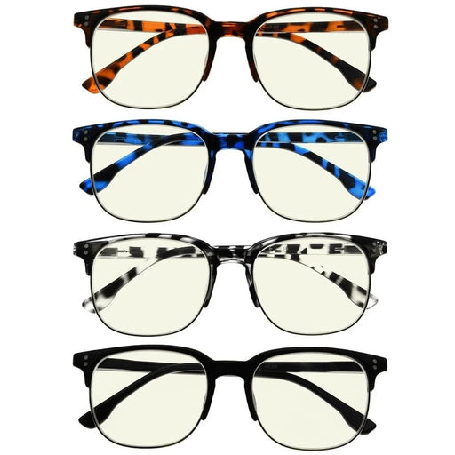eyekeeper.com 4 Pack Semi-rim Blue Light Filter Readers UVR9114 Eyeglasses
