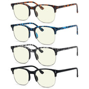eyekeeper.com 4 Pack Semi-rim Blue Light Filter Readers UVR9114 Eyeglasses