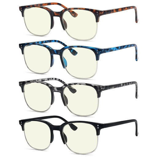 eyekeeper.com 4 Pack Semi-rim Blue Light Filter Readers UVR9114 Eyeglasses