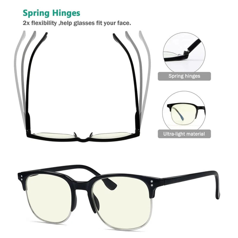 eyekeeper.com 4 Pack Semi-rim Blue Light Filter Readers UVR9114 Eyeglasses