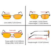 eyekeeper.com 4 Pack Semi-Rimless Metal Blue Light Blocking Readers DS1704 Eyeglasses