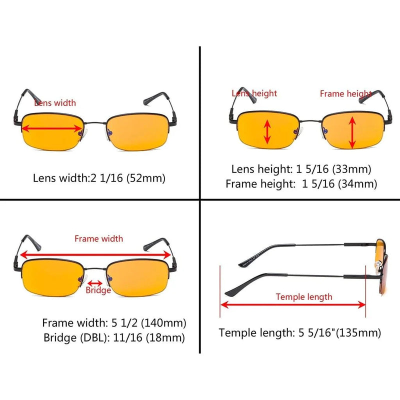 eyekeeper.com 4 Pack Semi-Rimless Metal Blue Light Blocking Readers DS1704 Eyeglasses