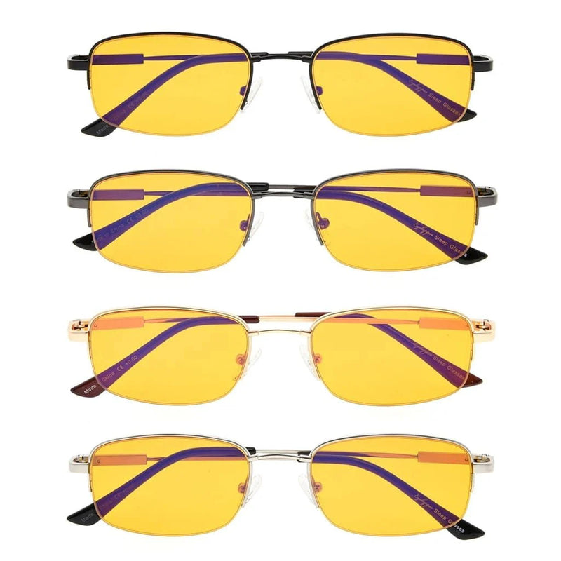 eyekeeper.com 4 Pack Semi-Rimless Metal Blue Light Blocking Readers DS1704 Eyeglasses
