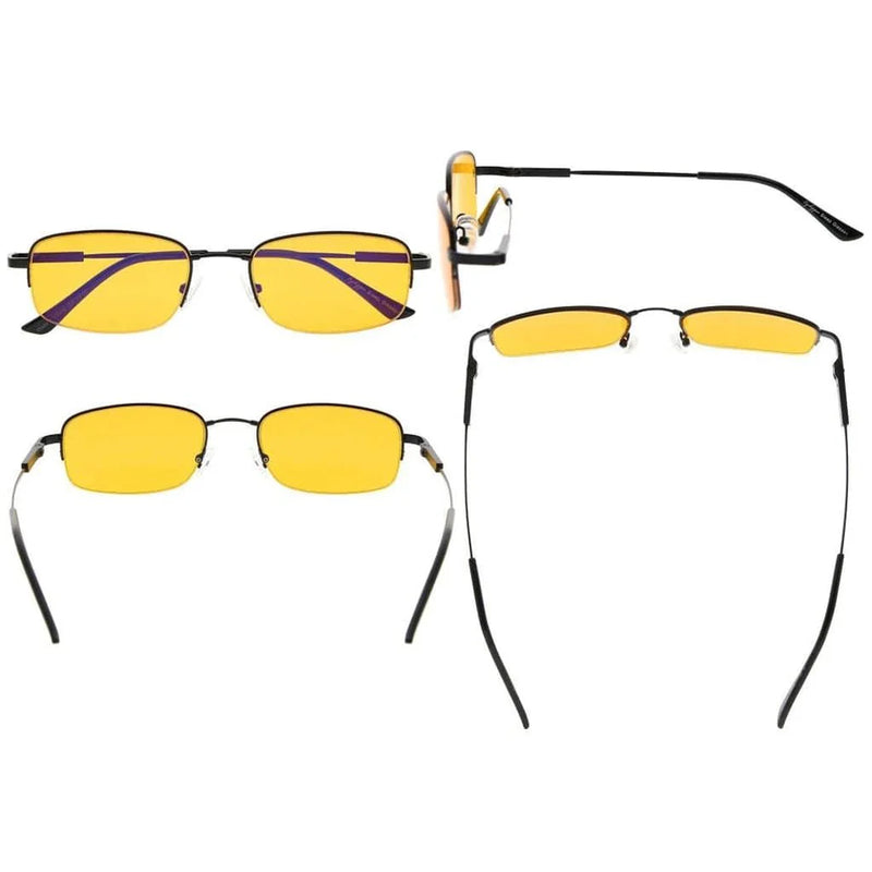 eyekeeper.com 4 Pack Semi-Rimless Metal Blue Light Blocking Readers DS1704 Eyeglasses