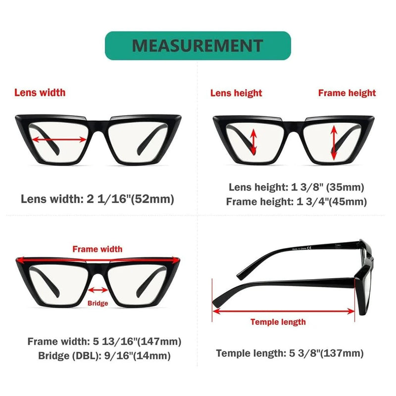eyekeeper.com 4 Pack Sharp Cat-eye Progressive Multifocal Readers M2138 Eyeglasses