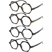eyekeeper.com 4 Pack Small Geometric Design Reading Glasses Artistic Readers R2009 Eyeglasses